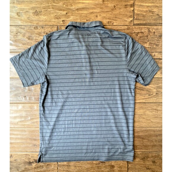 Travis Mathew Large Golf Polo Short Sleeve Pullover Gray Striped Lightweight - Picture 2 of 6